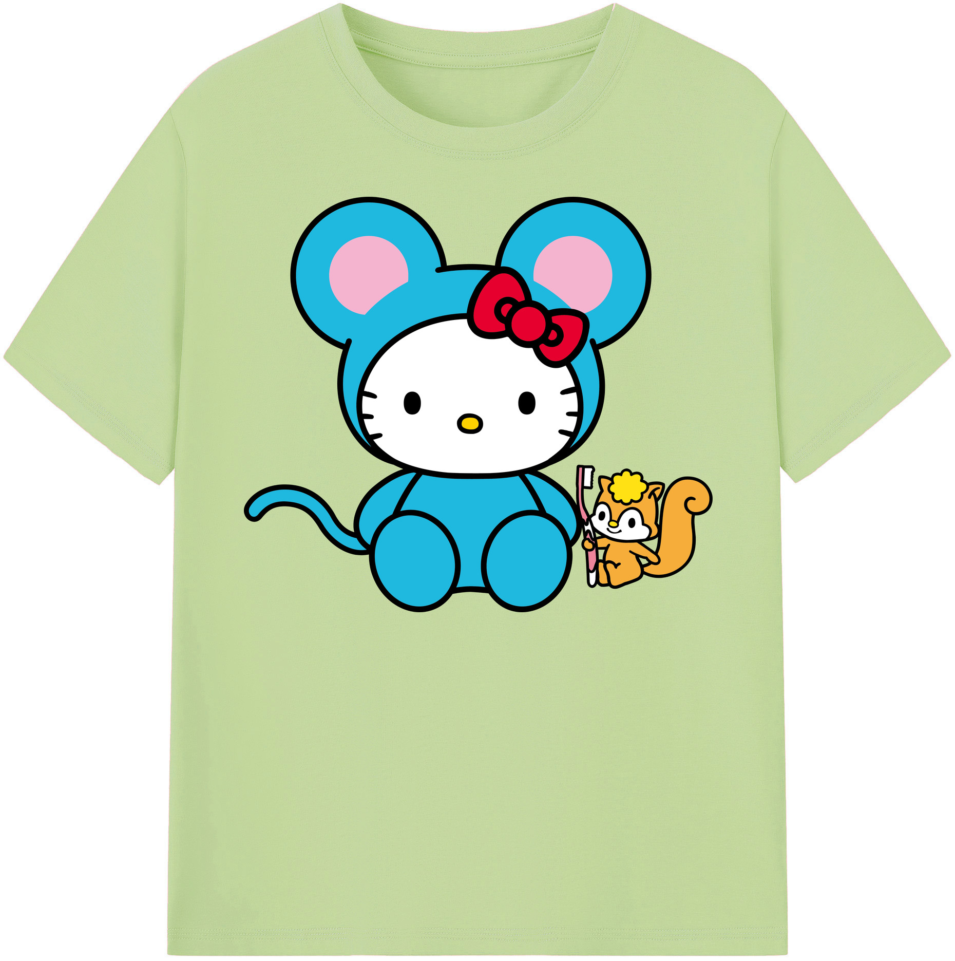 （画像用） Hello Kitty ハローキティ 綿100％半袖Tシャツ（フロントプリント）